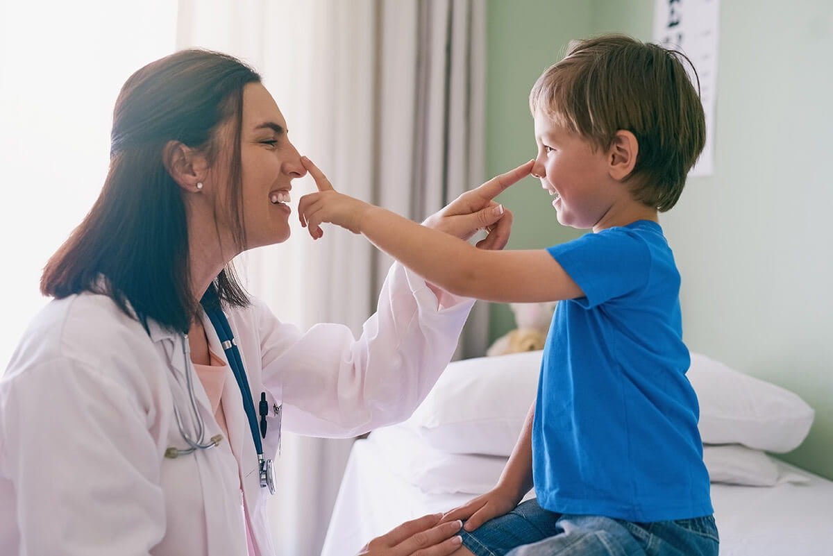 Pediatric neurological evaluation of a child during an early developmental assessment at Dr. Rao’s Hospital
